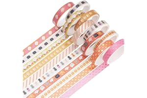 YUBX Maigre Or Washi Tape Set Masking Tape Ruban adhesif decoratif pour Scrapbooking Artisanat de Bricolage 8MM de large (Cat Theme)