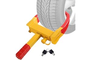 ZHSDUEWN Wheel Clamp Lock, Heavy Duty Car Wheel Lock Fits 7-11" Width Tyres, Car Security Anti Theft for Cars, Vans, Caravans, Boats, Trailers, Motorhome, 2 Keys