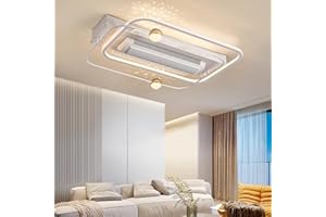 ‎EUROTONDISPLAY Eurotondisplay Deckenventilator mit LED Beleuchtung mit Fernbedienung Lichtfarbe/Helligkeit einstellbar 6 Geschwindigkeiten, timer 2 Stunden Sommer-, und Wintermodus (YX2024-CFX)