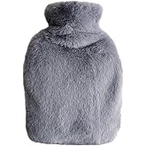 SICAK SU TORBASI YAN CEPLİ GRİ PELUŞ TERMOFOR 27x17x2cm 1 LİTRE