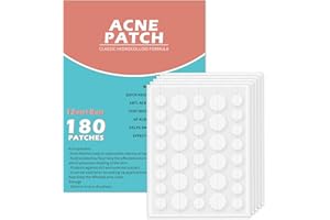 Rnitle Acne Patches[180 Pcs],Hydrocolloid Dressing Cover for Effective Calming and Relief of Acne,Pimple Patches,Spot Treatment Pimple Stickers,Facial Care(12mm&8mm)