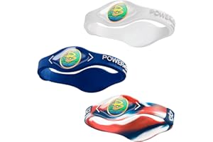 POWER·BALANCE Power Balance das Original, echtes Performance-Armband, Silikon-Gummi-Armbänder, Sportarmband für Männer und Frauen, Power-Armreifen, sicher, wasserdicht, leicht, langlebig, Größe M + M + L (M 19,0 cm