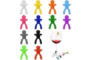 GRASSLANDY 12 Stk Weinglas Marker Silikon Getränk Charms Tags Teebeutelhalter Silikon Weinglas Tags Silikon Teebeutelhalter Clip für Weihnachten Urlaub Geburtstag Hochzeit Cocktail Party (Mehrfarbig)