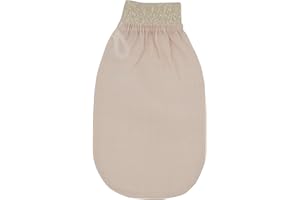 Feel Fine Manopla Exfoliante Turca – Guante Kese de Hammam de Seda Cruda 100% para Hombres y Mujeres | Exfoliante Artesanal Turco para la Piel, Exfoliador para Ducha, Baño y Sauna (oro)