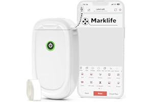 ‎MARKLIFE MARKLIFE Mini Bluetooth Beschriftungsgerät Handgerät, P11 Selbstklebend Etikettiergerät,Tragbarer Etikettendrucker Kompatibel mit iOS und Android,Labelmaker Für Zuhause, Büro und Kleinunternehmen