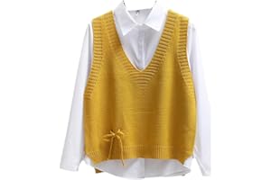 REHJJDFD Women Sleeveless Vest Solid Knitted V Neck Pullovers Jumper Top