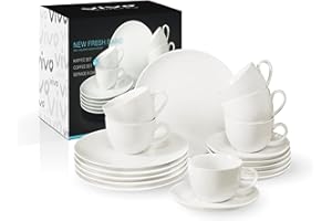 vivo - Villeroy & Boch Group - New Fresh Basic, Set Caffè, 18 Pezzi, Porcellana, Bianco