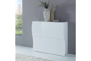 VE.CA.S.R.L. VE.CA-ITALY SCARPIERA FUNNY 2 IN MDF LACCATO BIANCO LUCIDO ARREDO CASA DESIGN ALTA QUALITA'