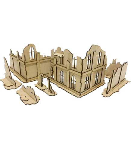 Urban Ruins 04 - Set De Ruinas Urbanas Para Miniaturas 28mm/35mm - Terreno MDF 3mm Para Wargames Urban Ruins 04 - Set De Ruinas Urbanas Para Miniaturas 28mm/35mm - Terreno MDF 3mm Para Wargames