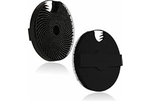 HIEERBUS Scrubber per il corpo in silicone, esfoliante delicato per il corpo in luffa in silicone da doccia con setole facilmente schiumose (Nero)