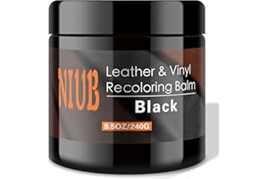 NIUB Lederreparaturset, 240g Schwarz Kunstleder Reparatur Set, Leder Kratzer Entferner, Leder Rückfärbebalsam für Sofas, Möbel, Lederschuhe, Ledercouch Farbe, Schnell trocknender Lederbalsam