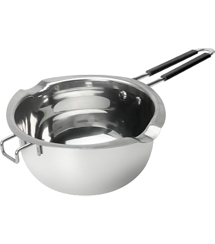 Bol à Bain-Marie En Acier Inoxydable 304 - 400ml Avec Spatule - Pour Faire Fondre Chocolat, Beurre, Cire...