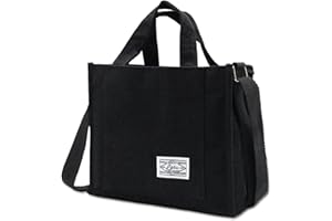 Bototack Women Corduroy Tote Bag, Casual Crossbody Bag with Adjustable Strap, Small Shoulder Handbag Purse for School, Work, Shopping, Travel