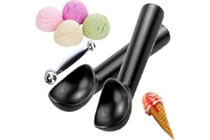 AMANDELIZABE 2 cucharas de helado antiadherentes de aluminio, 18 cm, con 1 cuchara de metal
