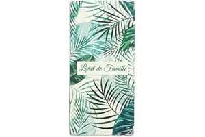 Nemau - Étui Livret de Famille - Protège-Livret Officiel en Gomme Expansée - Format Mairie - Fabriqué en France - Souple, Imperméable, Élégant - Modèle Tropical Vert