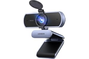 UGREEN Webcam 2K 30FPS Full HD USB Webcam para Ordenador Enfoque Fijo Plug and Play para Windows MacOS Linux Streaming Youtube Skype Call Video Zoom Videoconferencia(Gris)