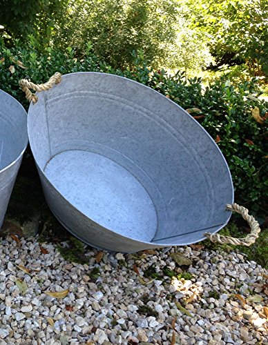 Antikas - Zinkwanne - romantische Waschwanne aus Zink - Badewanne f. Bauerngarten