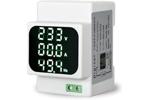 DEWIN Spänningsströmfrekvensmätare, digital display växelspänning strömfrekvensmätare AC50–500 V DIN-skena amperemeter voltme