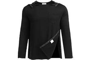 PINSPARK Sport T-Shirts T-Shirts entièrement détachables pour Hommes après Une Chirurgie de l'épaule avec Bouton-Pression pour dialyse et accès au Port de Chimio S-XXL