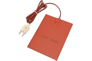 CHICIRIS Tappetino Riscaldante in Silicone Veloce da 200 ℃ 150X200 Mm, Sottile Flessibile, Facile Usare per Tubazioni di Apparecchiature Industriali, Spina UE 220 V