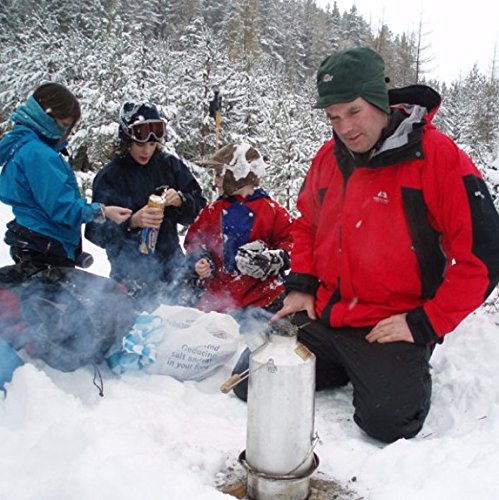 Ultimativ ‚Scout‘ Kelly Kettle Zelten Kit Edelstahl GUTER PREIS ANGEBOT Beinhaltet 1,2 ltr Modell Stahl ‚Scout‘ Wasserkessel+Kochset Set+Landstreicher Camping Herdplatte+Camping Tasse set 2 stück + - 8