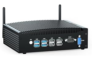 VENOEN Fläktlös Mini PC Core i5 1235U, Industriell PC i5, 16 GB DDR5 SSD, Dual HD, 2x RJ45 LAN, RS232 COM, Mini PCI E