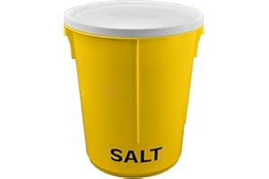 KETOPLASTICS 25L Yellow Grit Salt Bin 43cm with Lid for De-Icing Salt or Grit for Driveway, Path and Patio