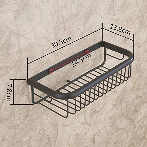 Hiendure® 30 cm Wandhalterung Messing Bad-Accessoires Badezimmer Abstellraum Badezimmer Regal Bath Halter, Öl eingerieben Bronze - 5