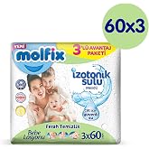 Isotonic Juicy Wipes (3 x 60 Pieces) containing Molfix Baby Lotion