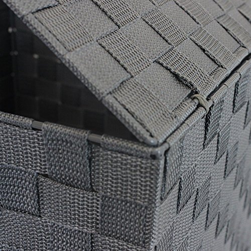 JVL Wäschekorb, konisch, Grau, versenkte Griffe - 3