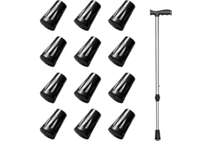 ULIWAMOWI 12 Pièces Embouts Bâtons Marche Nordique, Protecteurs Caoutchouc Bâtons Trekking, Embouts Universels 11mm pour Bâtons de Randonnée, Protection Antidérapante Accessoires pour Asphalte Sable Pierre Plus