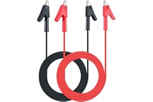 Double Ended Alligator Clips AMTOVL Crocodile Clip Wires Alligator Clips to Alligator Clips 2 Pcs Red Black Alligator Clip Cables Insulated Copper Alligator Clips Test Lead Set