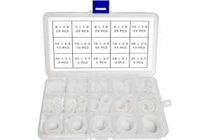 YIXISI 225 PCS 15 Sizes White O-Rings Assortment Kit, Silicone Metric O-Rings, for Tap Plumbing Washer Seal & Auto Quick Repair