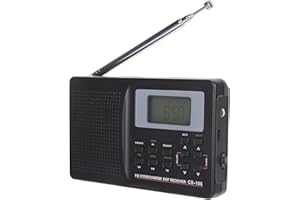 GOSHYDA CS‑106 Portable Radio, Full Band Radio Mini FM/AM/SW/MW Receiver, Operated by 2 AA Battery, with Digital Clock Earphone, for Seniors and Home