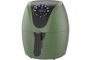 EMTRONICS 4.5L Air Fryer - 1400W Oil-Free Cooker with 7 Presets, Non-Stick, Dishwasher Safe Basket (4.5L) - Sage Green