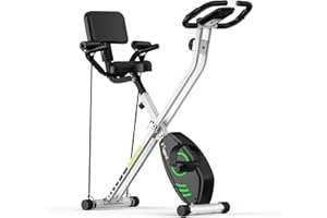 Foldable Exercise Bike, Vigpil Fitness Bike Magnetic by Wenoker- Indoor Cycling Bike with LCD Display & Heart Rate Sensor Home Fitness Exercise Equipment with Resistance Bands for Men Women