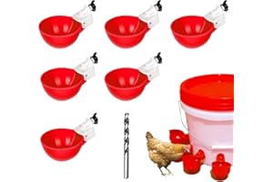DIYSESSION 6 Stück Hühnertränke,Hühnertränke Automatische Geflügeltränke Hühnerwasserspender DIY Hühnerwasserbecher Geflügeltränke für Hühner,Tränke Hühnerzubehör Wasserspender-Set mit Bohrer