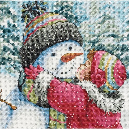 Dimensions Gezählter Kreuzstick Set, A Kiss for Snowman