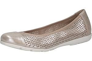 CAPRICE Damen Ballerinas aus Leder mit Lochmuster