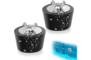 HBSFBH Winterstopfen Pool, 2 Stück Edelstahl Winterstopfen, 32-38mm Einlaufdüse Gummistopfen Pool Stopfen mit Edelstahl-Flügelmutter, Winter Pool Gummistopfen, für Schwimmbecken Abflussrohrleitungen