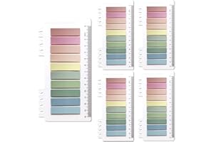 HEAWAA 1000 Pièces Marque Page Adhesif, Transparent Notes Autocollantes Index Signets Adhésifs avec Règle Annotation Tabs Multicolore Marqueurs Sticky Tabs pour la Maison École Bureau des Pages