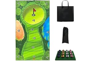 EHOTER Battle Royale Golf Game Golf Game Mat Indoor Stick Chip Game with 16 Golf Balls Indoor Outdoor Velcro Golf Chipping Game Training Aid-Golf Accessories Golf Set Mat Backyard Games