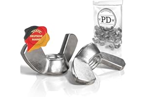 PD® Flügelmuttern M8 (DIN 315) | Hochwertige A2 V2A Edelstahl Flügelmutter | Rostfreie Wing Nut Schmetterlingsmutter zur universellen Nutzung | 10 Stück