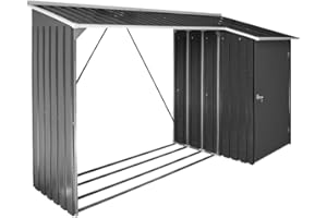 Duramax - Leñero exterior y cobertizo - metal - gris antracita