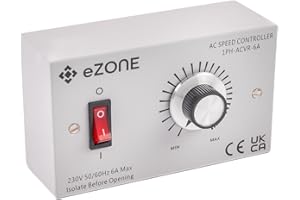 EZONE Extractor Ventilador Controlador de Velocidad 6A 230V Industrial y Comercial Edificio Ventilación Restaurante Para llevar Almacén
