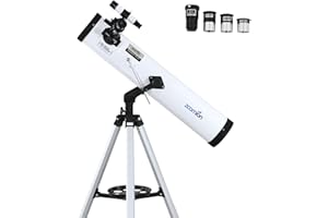 Zoomion Stardust 76/700 AZ Reflector Telescope - Telescopio astronomico con treppiede, supporto e oculari per bambini e principianti dell'astronomia