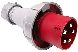 PCE 63 AMP 3P+N+E 415V IP67 Rated Trailing Plug 5 Pin 63A Waterproof Three 3 Phase Male
