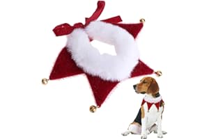 Cdemiy Christmas Pet Collar with Bells, Christmas Adjustable Cat Dog Collar Scarf, Cute Christmas Costume Decoration Accessories, Christmas Costume Gift for Puppies Cats