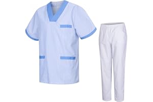 MISEMIYA - Uniforme Sanitario Unisex Uniformes Sanitarios MÉDICOS con Pantalon Blanco T817-8312-BLANCO
