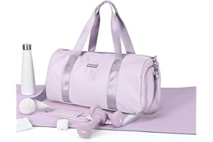 HYC00 Borsone sportivo Borsone sportivo da donna Borsa da palestra con tasca bagnata e scomparto per scarpe Borsone da viaggio Borsone da notte Borsa leggera e impermeabile Weekend Nuoto Yoga,Viola chiaro